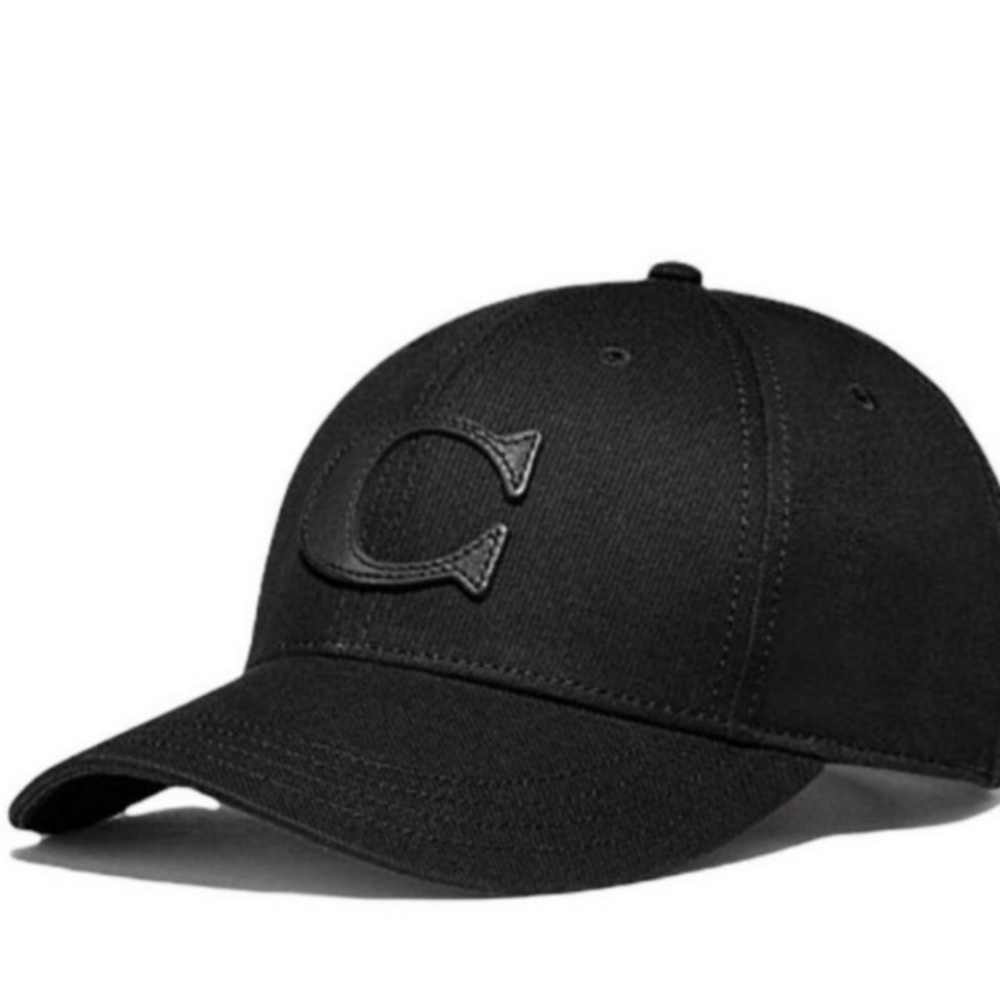 Coach Black Varsity C Baseball Cap Hat NWT